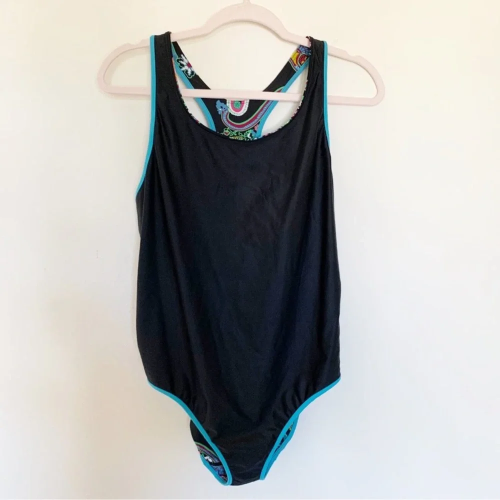 Athleta Reversible Paisley One Piece Swimsuit Sz S - Picture 3 of 10